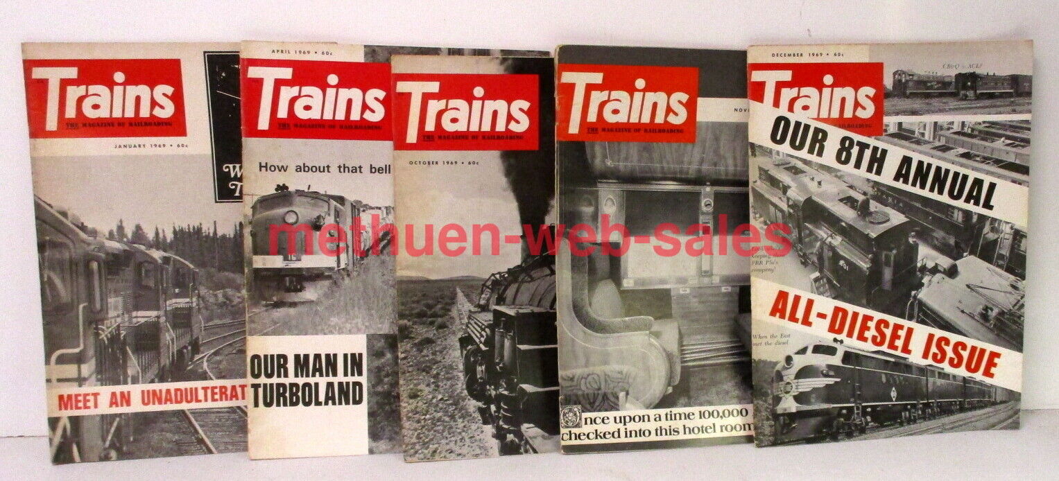 Trains Magazine~1969~Jan, Apr, Oct, Nov, Dec~Vintage