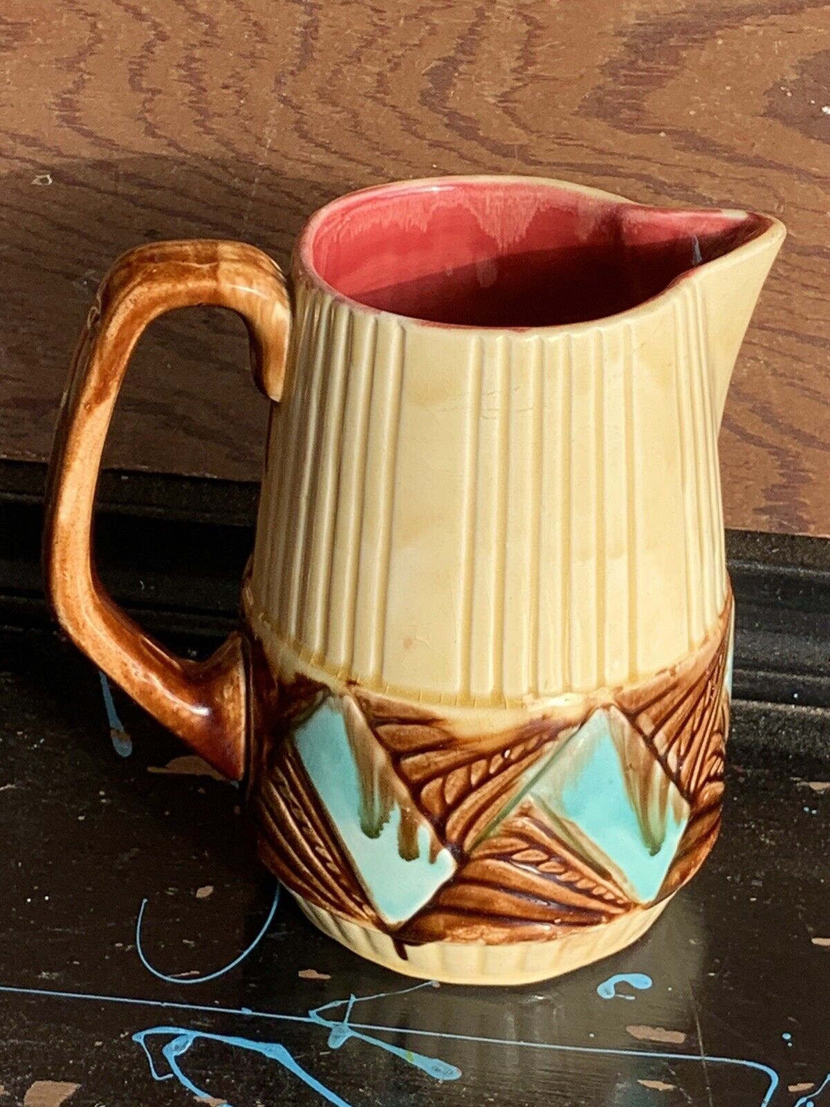 Orchies Majolica Pitcher Antique Handmade Artisan French Art Deco c.1900-1930
