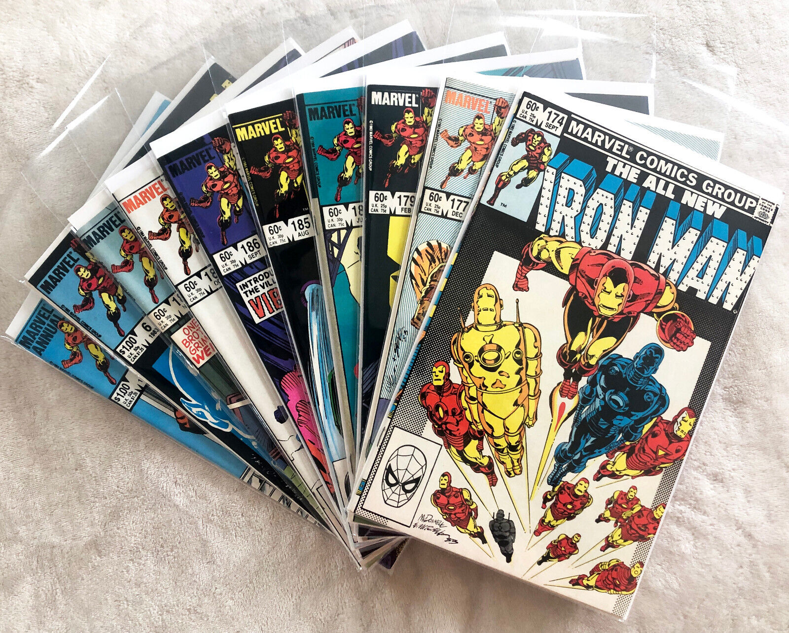 Iron Man #174 #177 #179 #184 #184 #186 #187 #188 Annuals #6 #7 Discount Run