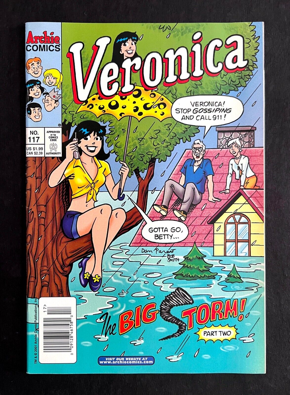 VERONICA #117 Nice Copy Newsstand UPC Dan Parent Storm Cover Archie Comics 2001