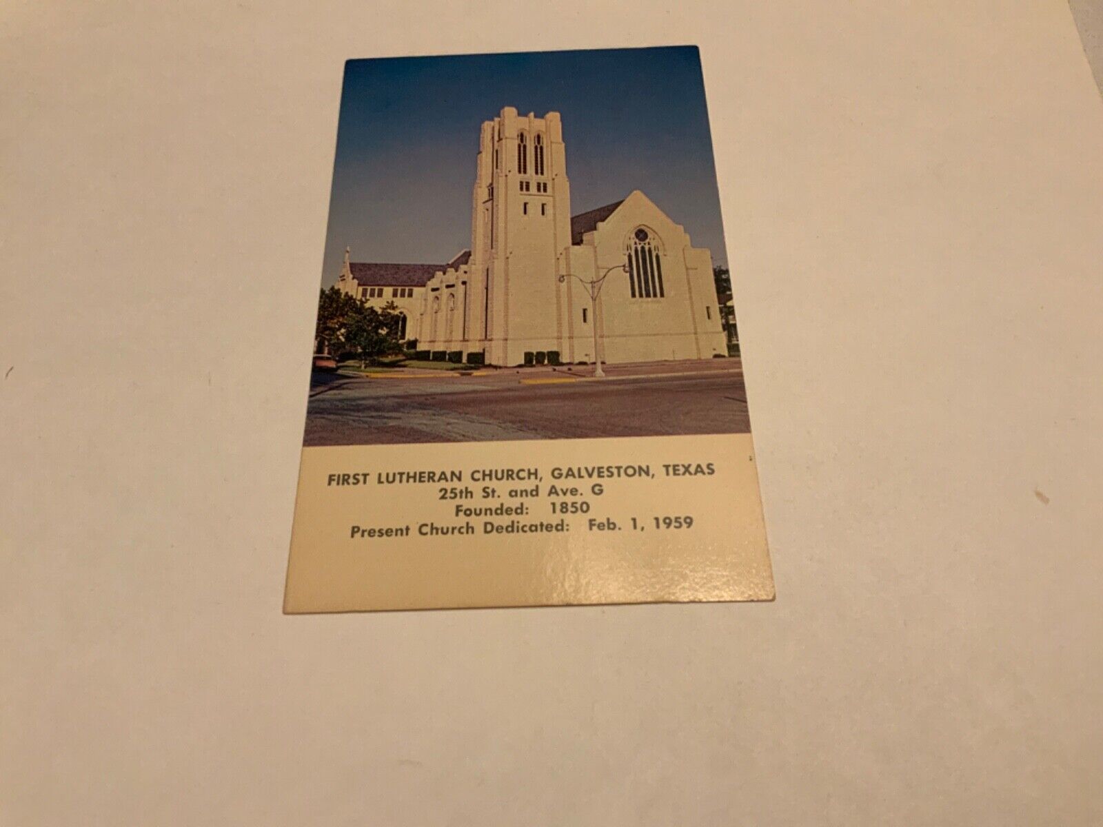 Galveston, Texas ~ First Lutheran Church - 25th St. & Ave. G - Vintage  Postcard