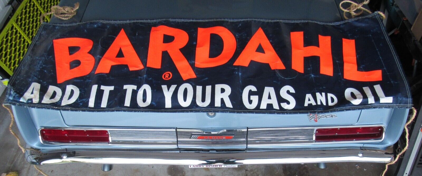 Vintage BARDAHL ADD IT TO YOUR GAS & OIL Gas Station HUGE Bay Banner Sign 65x21