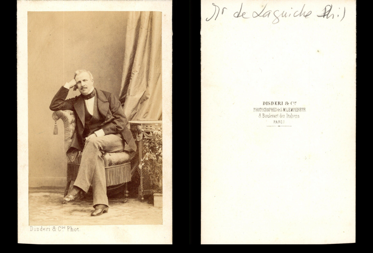Disderi, Paris, Philibert, Marquis de La Guiche Vintage Albumen Print CDV.Phil