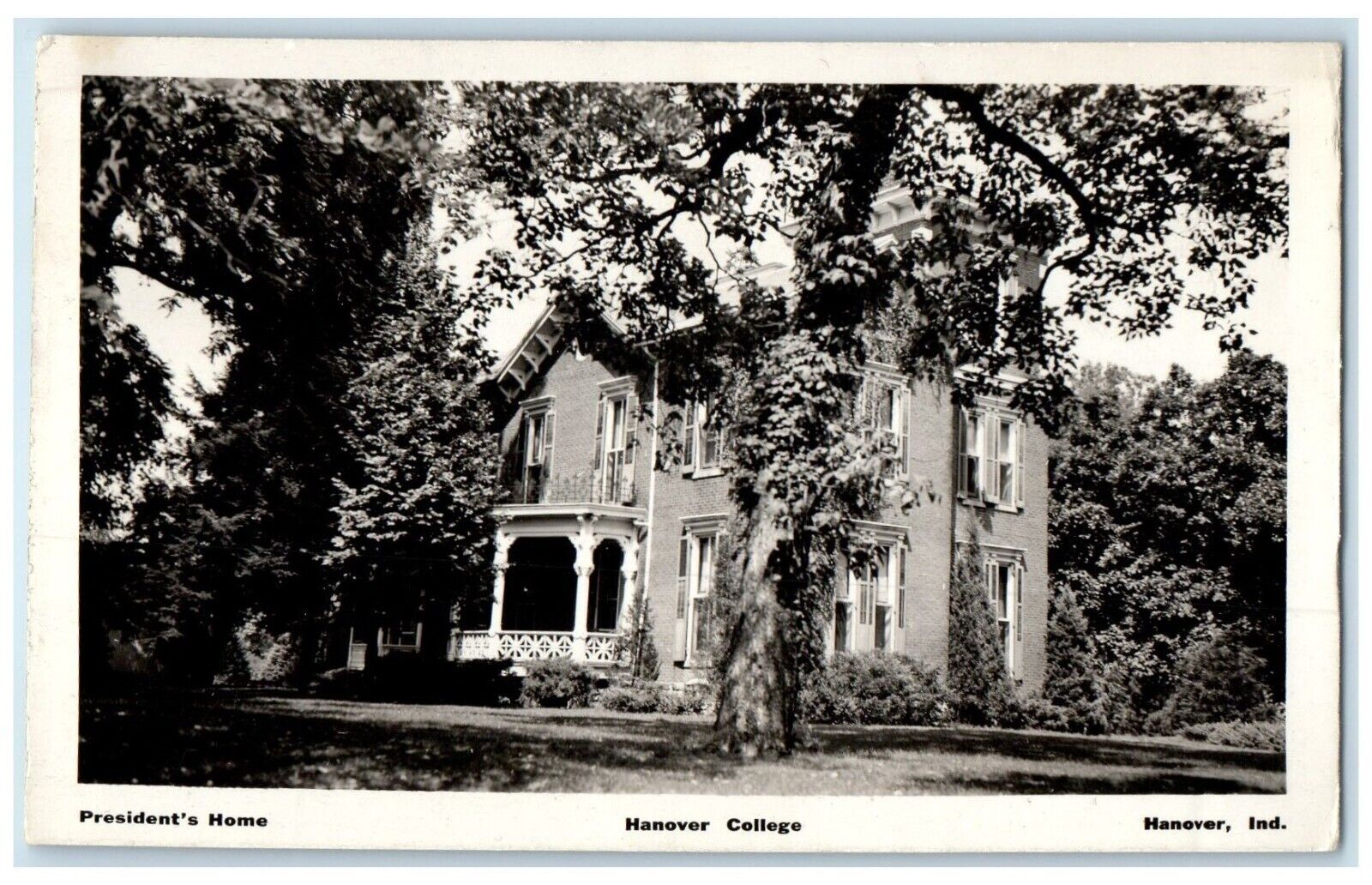c1940's President's Home Hanover College Hanover Illinois IL RPPC Photo Postcard