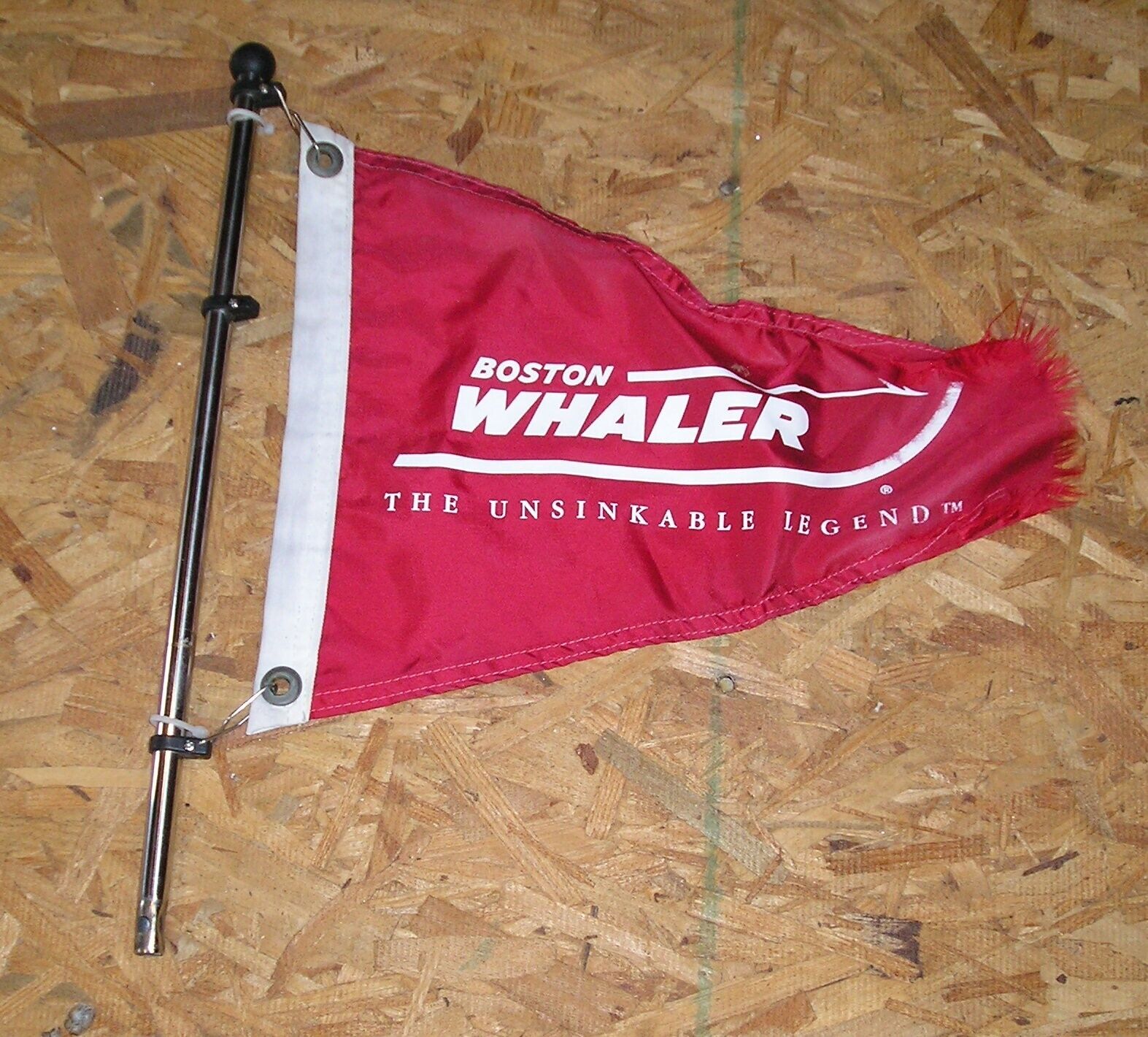 USED BOSTON WHALER BOAT FLAG WITH STAINLESS STEEL FLAG POLE