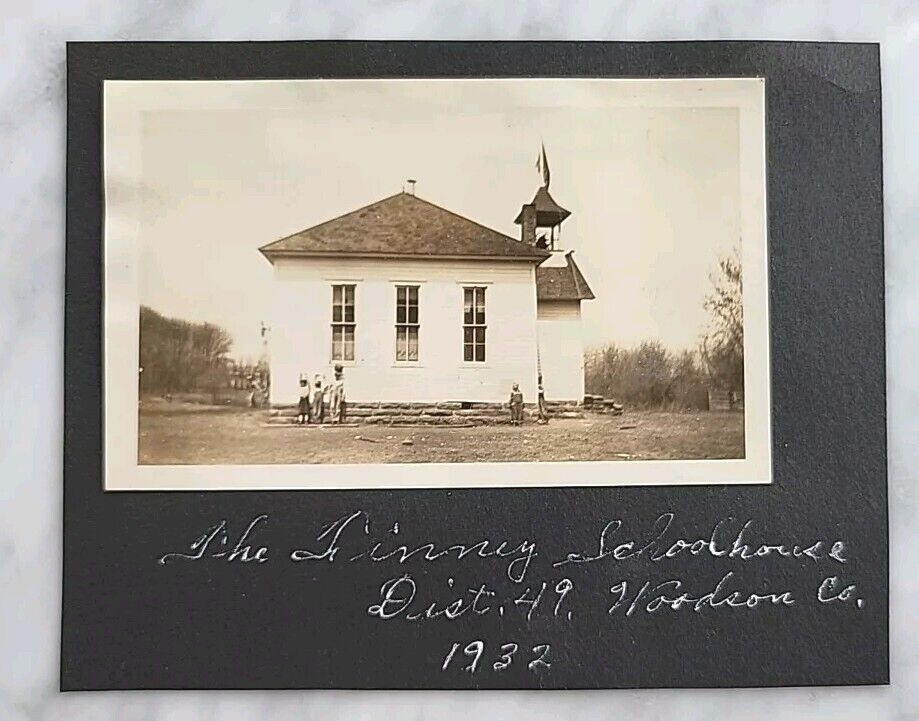 Vintage 1932 Kansas Finney Schoolhouse District 49 Woodson County