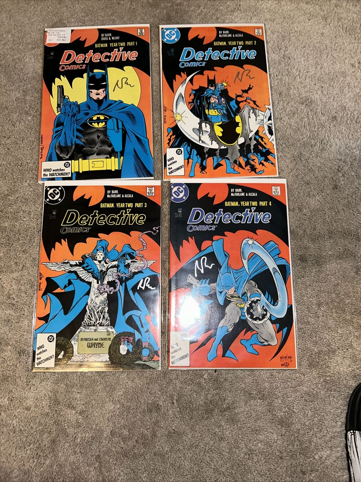 DC Batman Detective Comics 575 576 577 578 lot Year Two Signed By Mike Barr