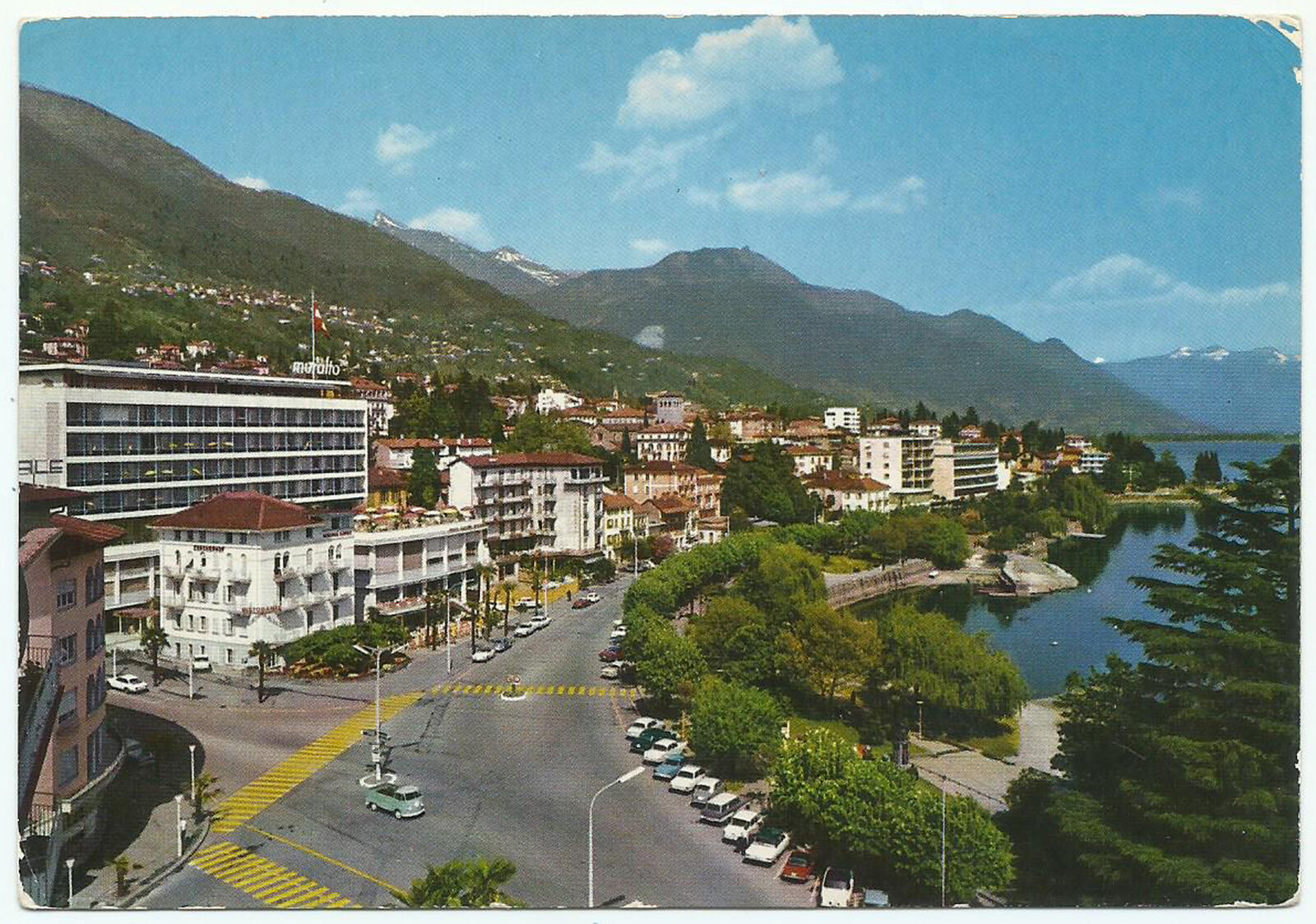 Locarno Switzerland, Vintage Postcard, Muralto-The Lakeside