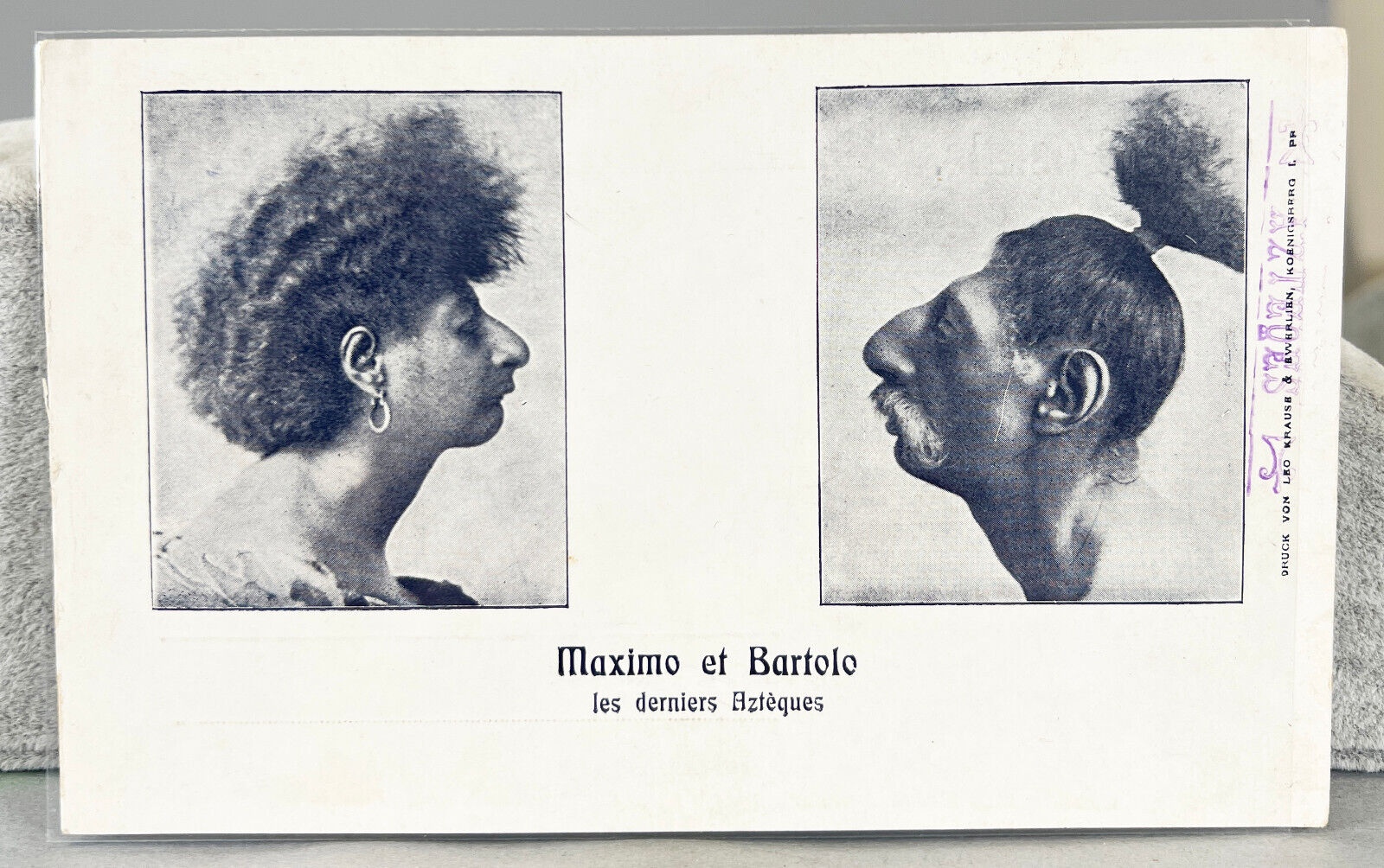 Maximo et Bartolo - The Last Aztecs - Antique Postcard France c1900