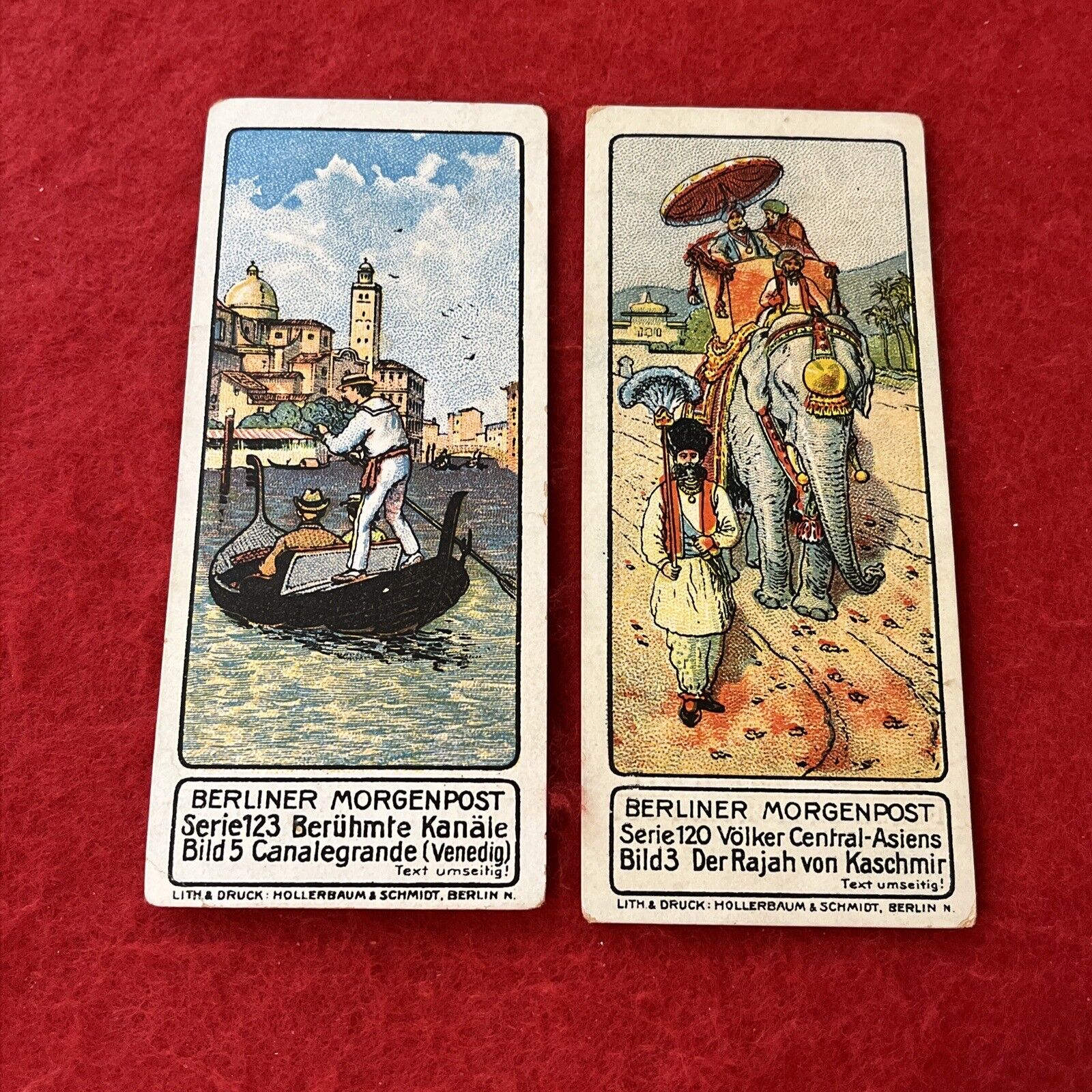 Very Rare 1911 & 1912 BERLINER MORGENPOST Trade Card Lot (2) Both G-VG