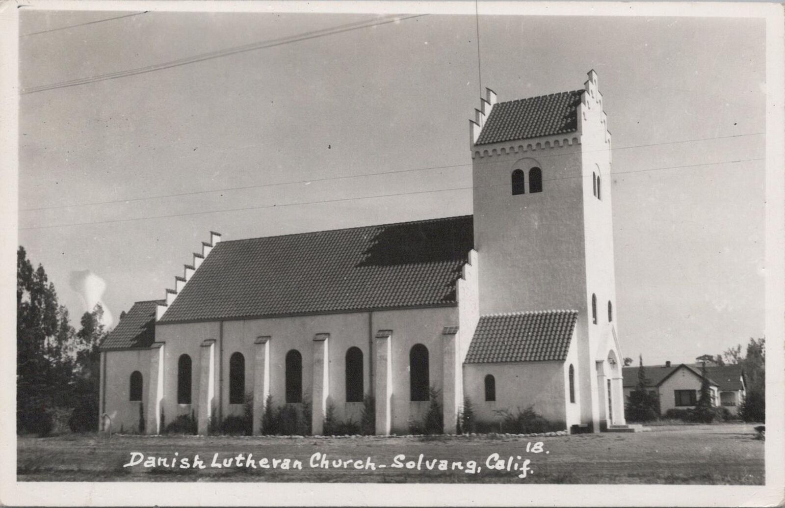 RPPC Postcard Danish Lutheran Church Solvang CA 