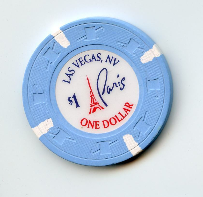 1.00 Chip from the Paris Casino Las Vegas Nevada Lt Blue