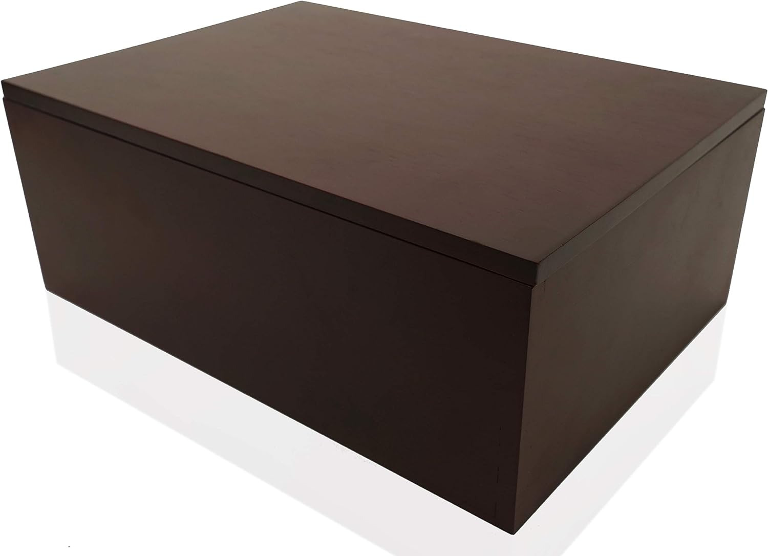 Wooden Storage Box for Home - Large Wood Keepsake Box with Lid - Dark Brown