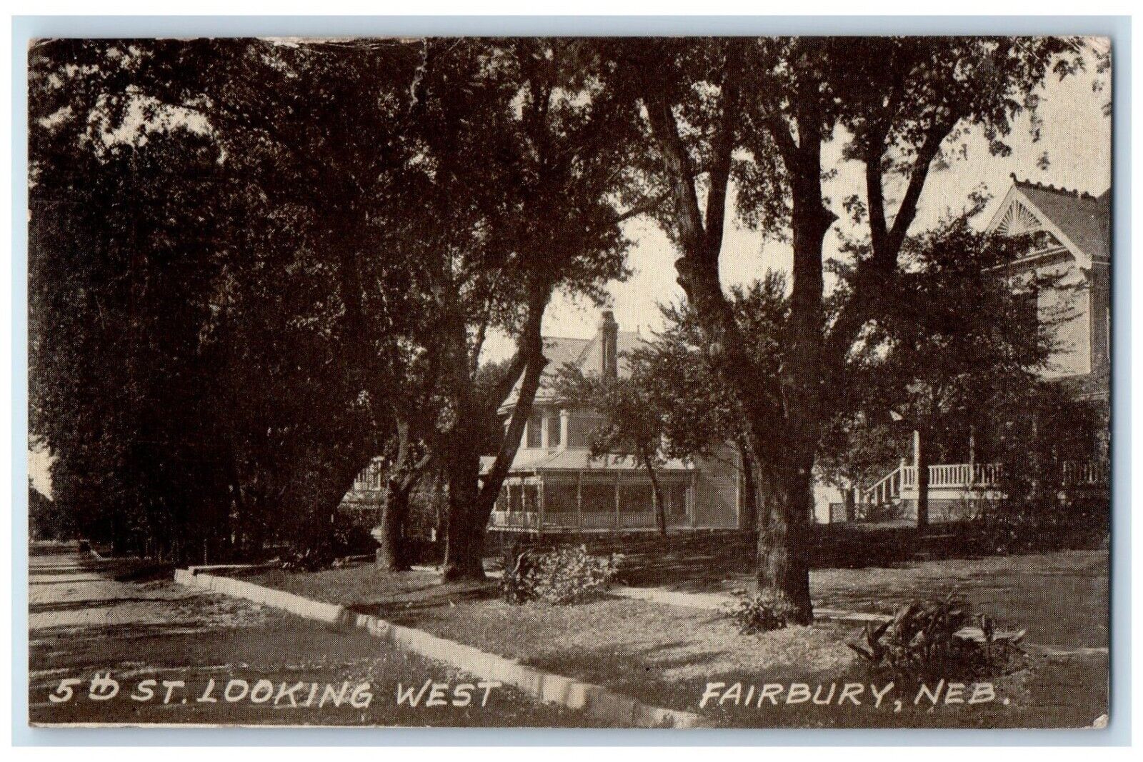 1911 St. Looking West Exterior Building Road Fairbury Nebraska Vintage Postcard