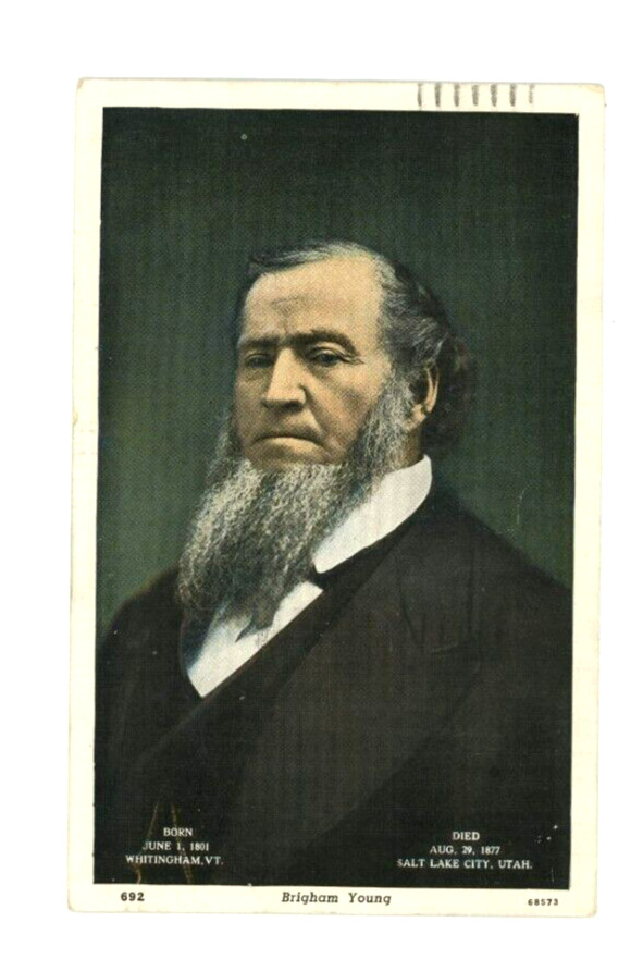 Vintage Postcard  FAMOUS PEOPLE  BRIGHAM  YOUNG    1801-1877      POSTED