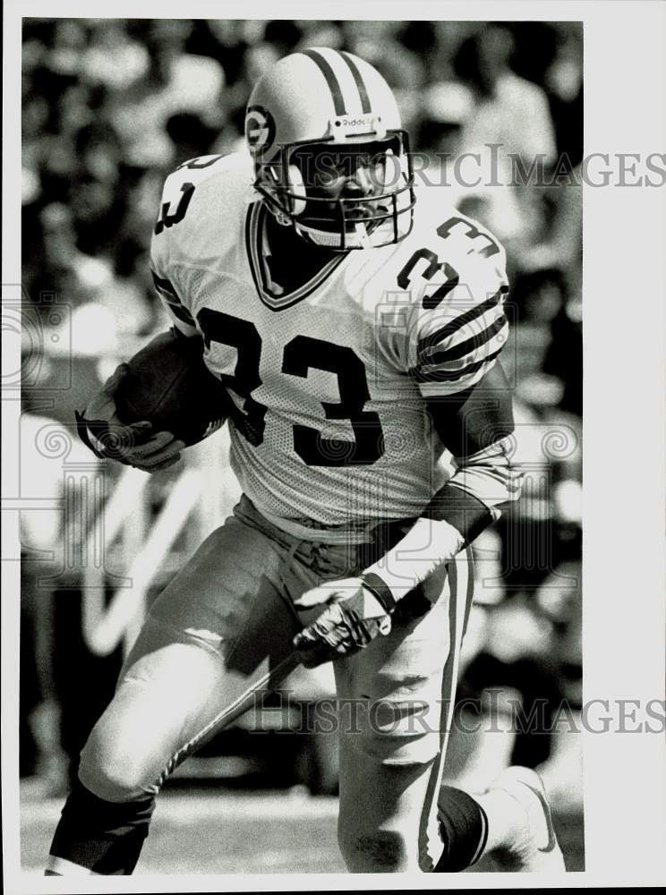 1989 Press Photo Keith Woodside, Green Bay Packers football action - afx05267