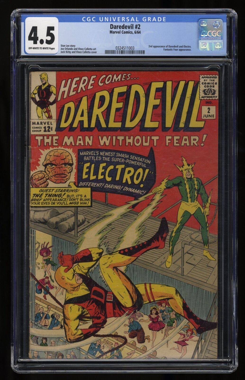 Daredevil (1964) #2 CGC VG+ 4.5 2nd Appearance Daredevil Electro Kirby Cover