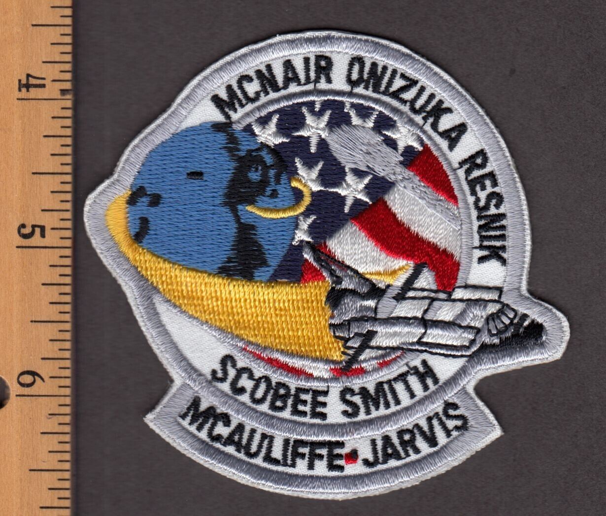 1986 Shuttle Challenger STS-51-L embroidered patch McAuliffe Resnik McNair (A17