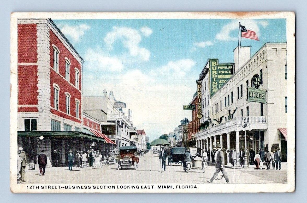 1920\'S. MIAMI, FL. 12TH STREET. POSTCARD. SZ24