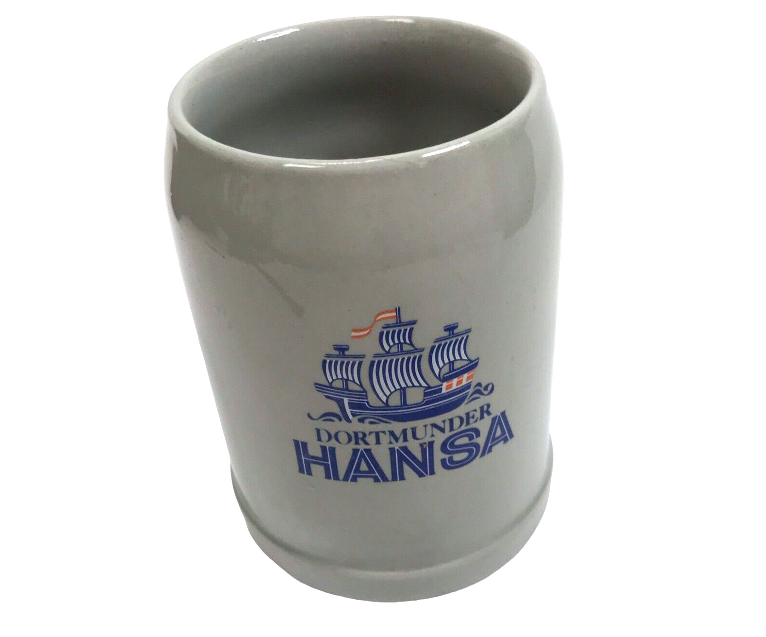 Vtg Dortmunder Hansa German Salt Glazed Stoneware Beer Stein Mug Ship Nautical