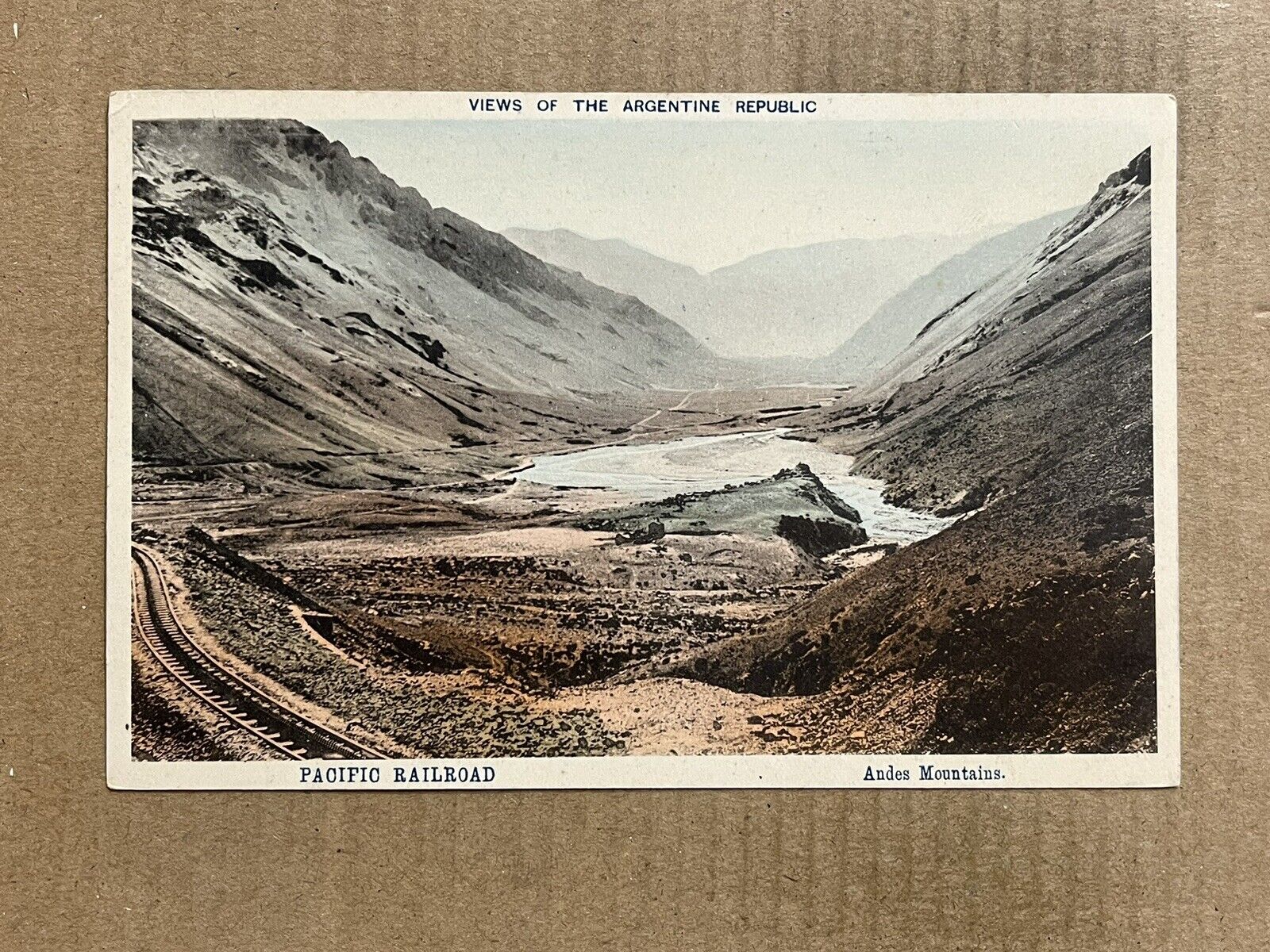 Postcard Argentina Argentine Republic Pacific Railroad Scenic Andes Mountains