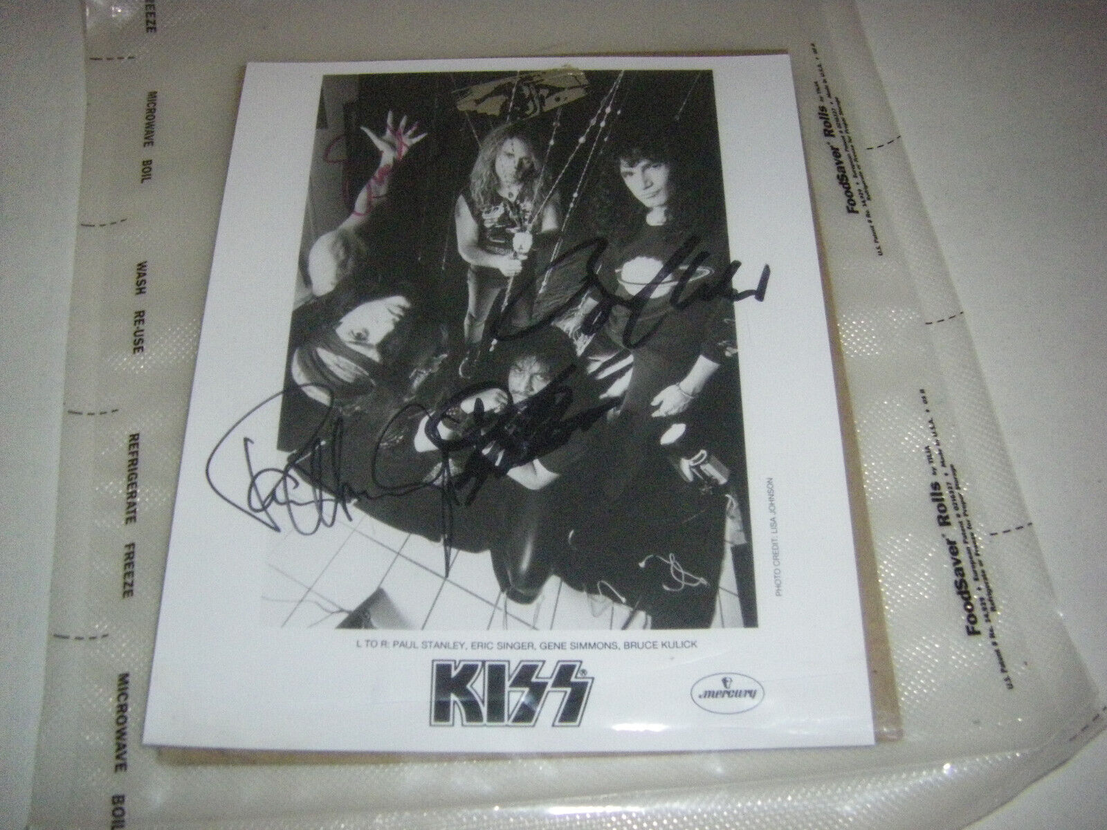 KISS Autographed Photo 4 Members Signed