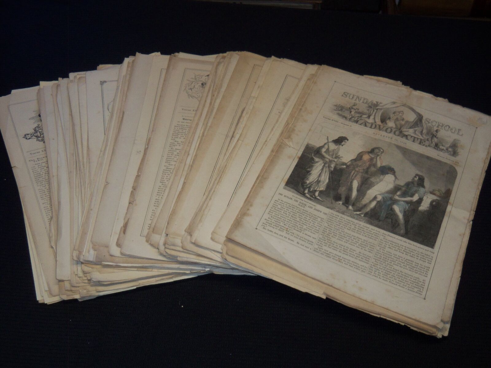 1858-1877 SUNDAY SCHOOL ADVOCATE NEWSPAPER LOT OF 225 ISSUES - O 3300