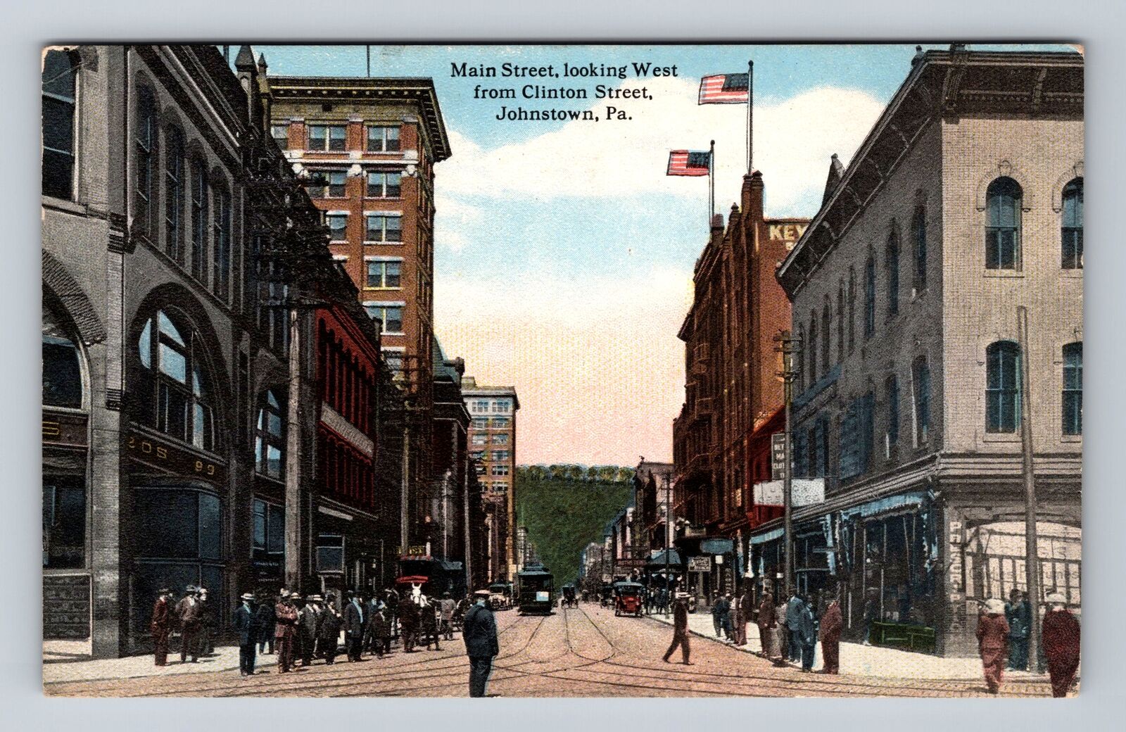 Johnsonburg PA-Pennsylvania, Market St looking West, Antique Vintage Postcard