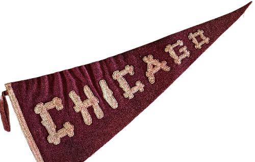 CHICAGO 1900-1910s felt pennant (sewn letters) 13x32 in., Excellent Condition