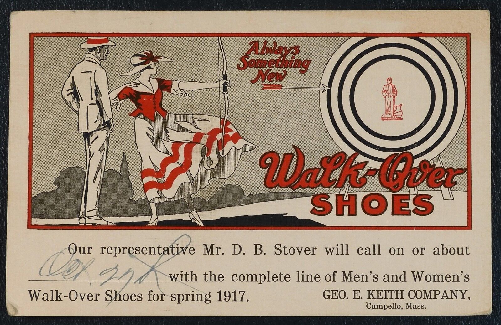 1916 Walk-Over Shoes Post Card Original Used