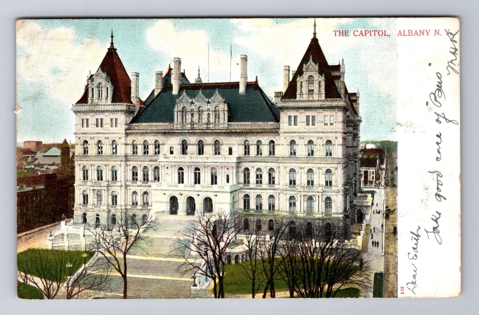 Albany NY-New York, the Capitol, Antique c1906 Vintage Souvenir Postcard