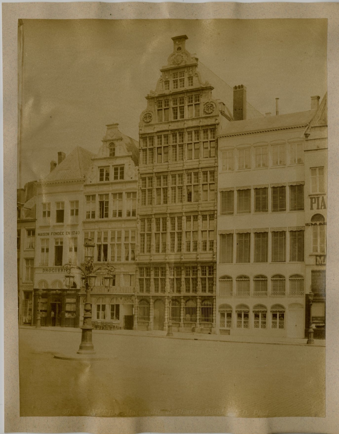 ND Belgium, Antwerp, House of Charles V vintage albumen print, Belgium