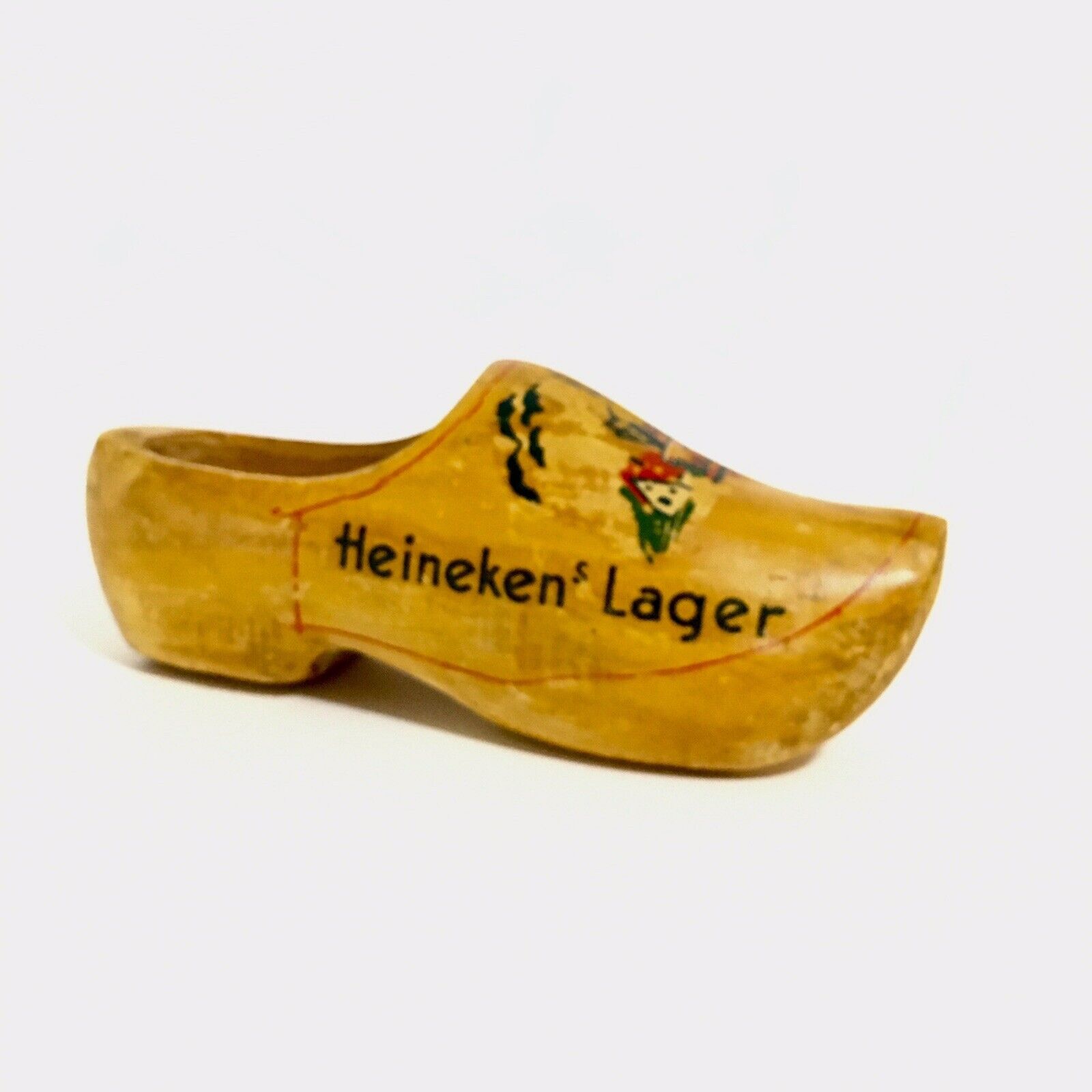 Vintage Heineken German / Dutch Lager Beer Hand Painted Wooden Shoe