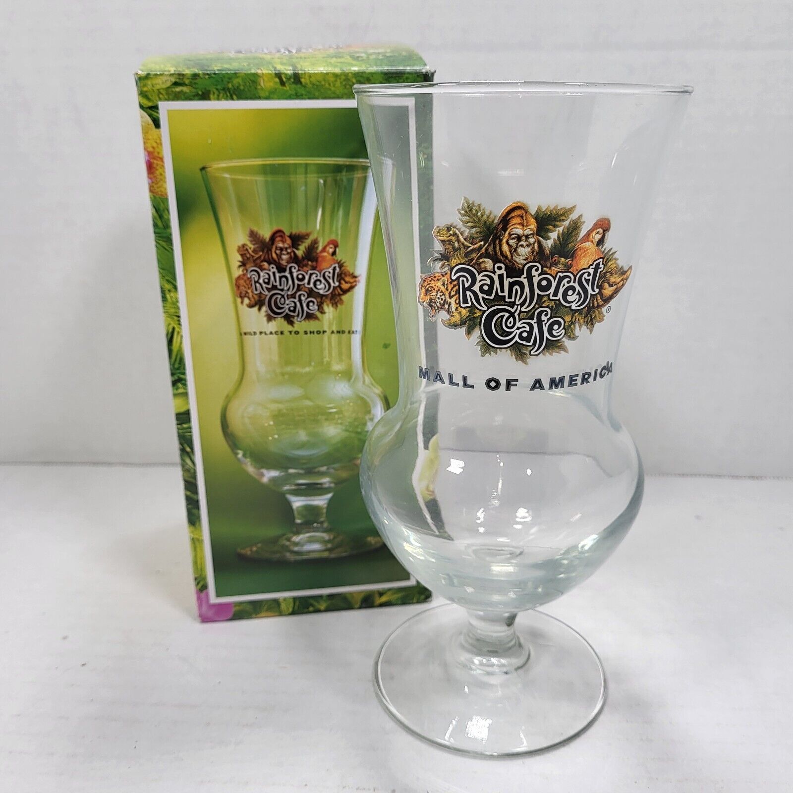 Rainforest Cafe Mall of America Souvenir Collectible Glass in Box