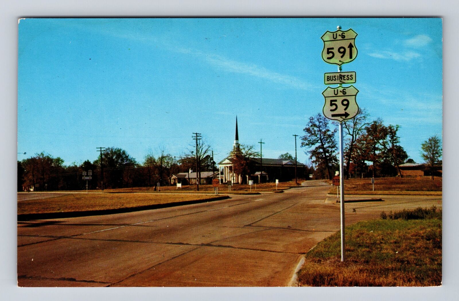 Lufkin TX-Texas, United States Highway 59, Antique, Vintage Souvenir Postcard