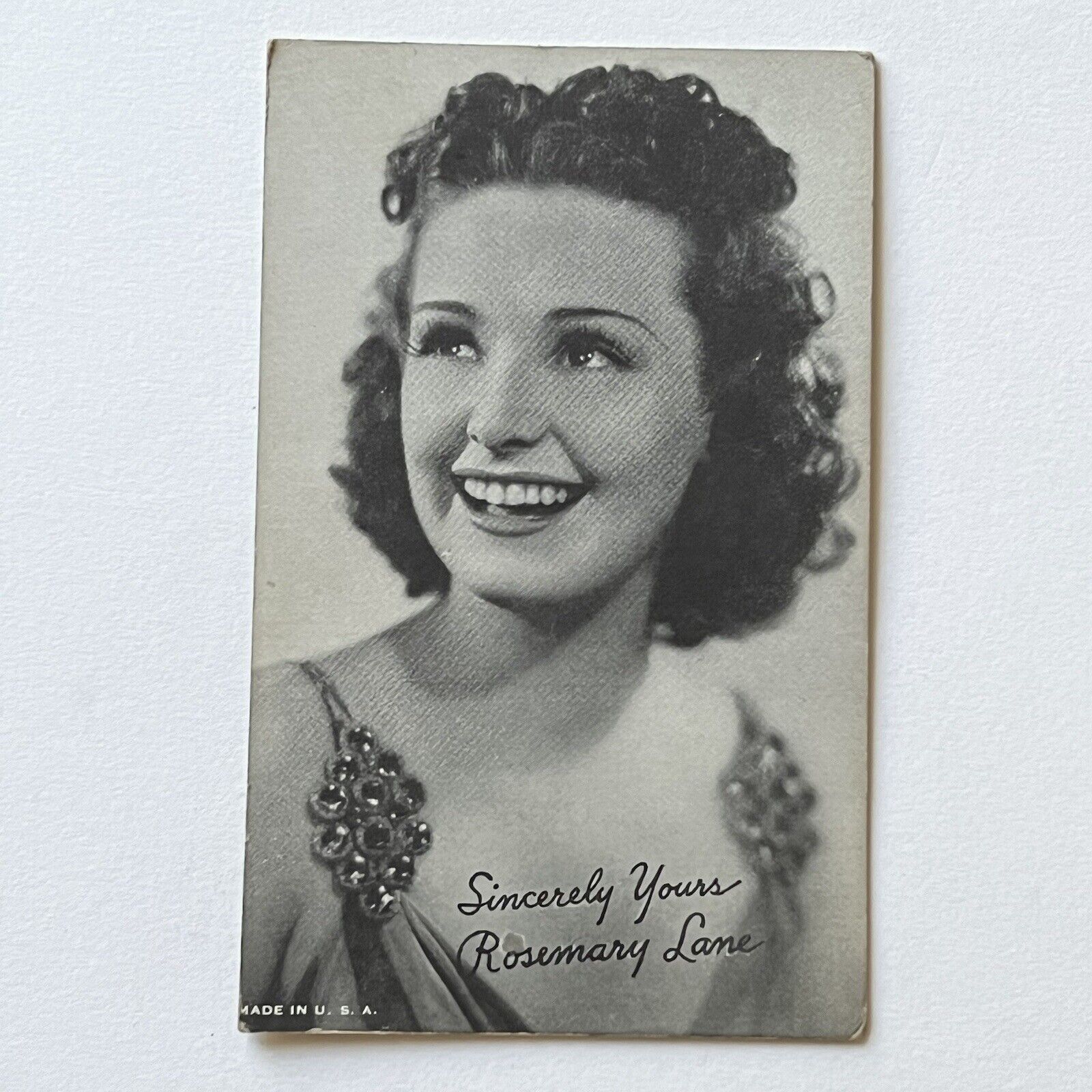 Actress Rosemary Lane Photograph Vintage Arcade Exhibit Card Golden Age