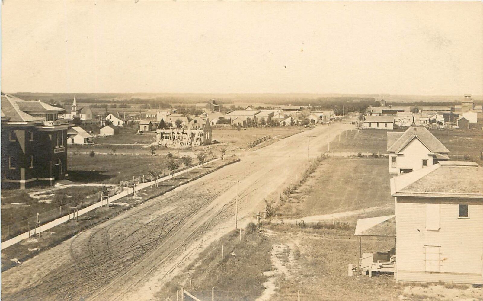 c1911 RPPC Postcard Town View Brunswick NE Antelope County Rose Photo Unposted