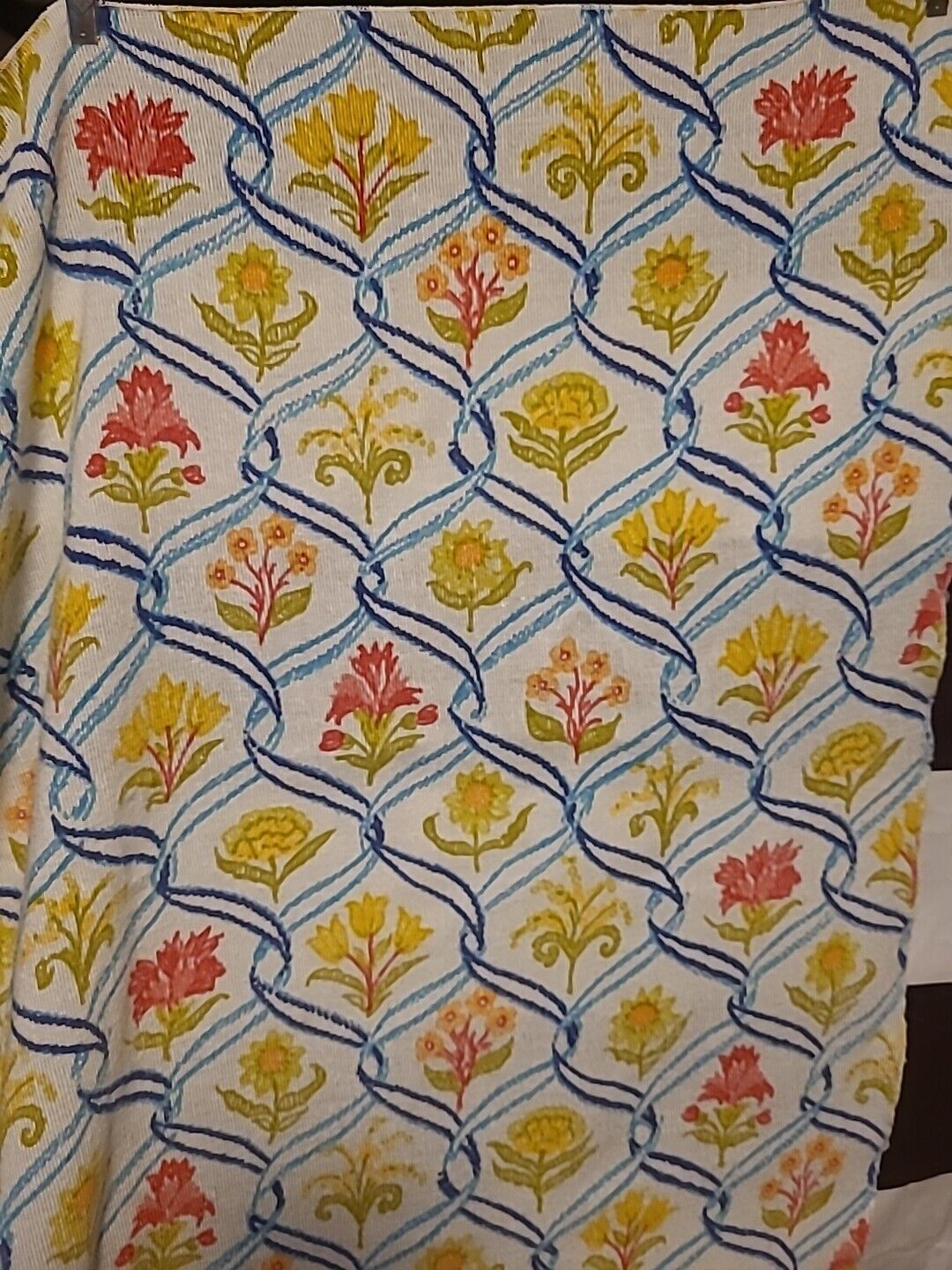Vintage 1960\'s / 1970\'s Top Sheet Throw Blanket  by Bibb 64x52\