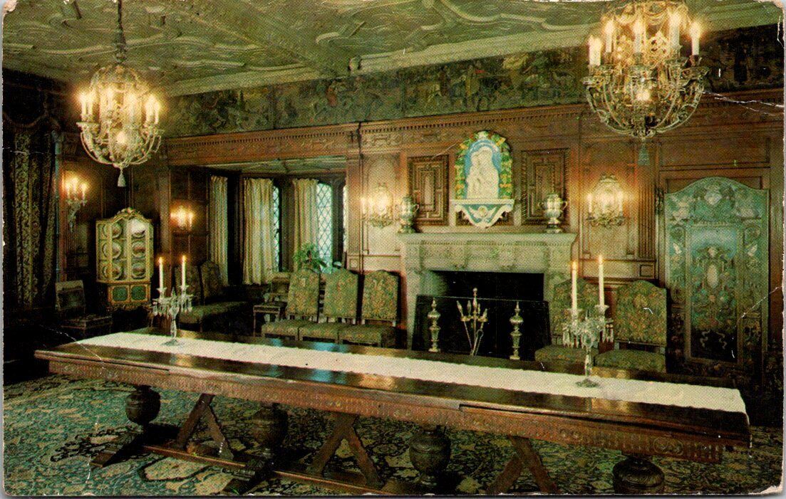 Stan Hywet Hall, North Portage Path, Akron OH Chrome, Posted 1965, Interior View