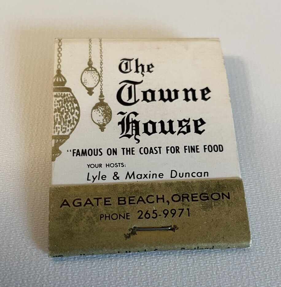1940’s-1950’ S The Towne House Newport, OR Matchbook Full Unstruck