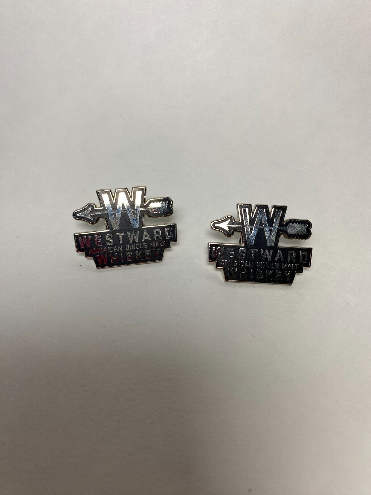 Set of 2 Westward Whiskey lapel pin. Distillery advertising, Portland, OR new