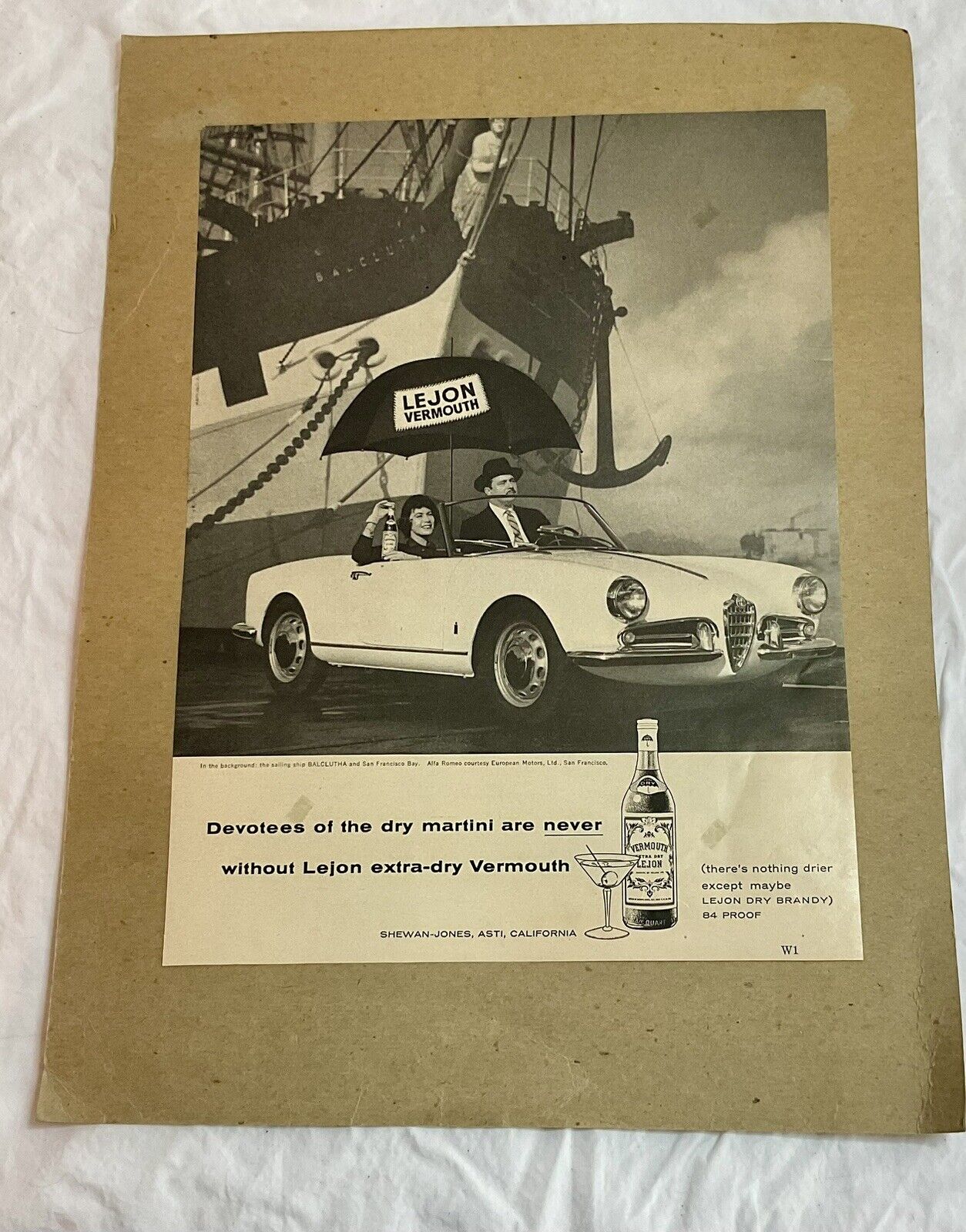 Vintage 1959 Alfa Romeo Vintage Magazine Ad