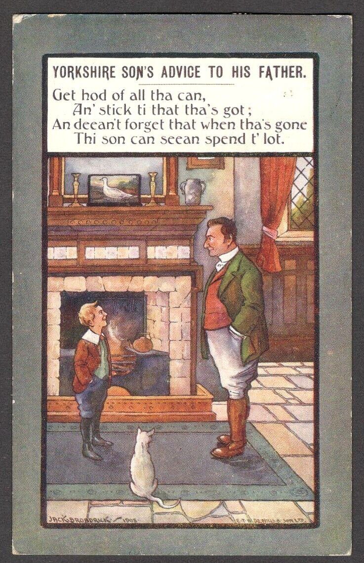 A YORKSHIREMAN\'S ADVICE TO HIS FATHER vintage humour postcard