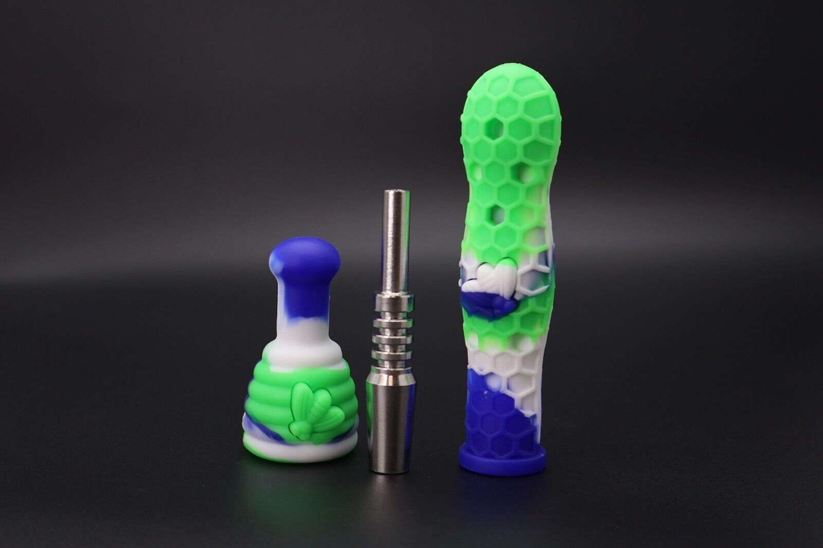 Large Silicone & Metal Tip Cigarettes One Hitter Honeycomb With Cover