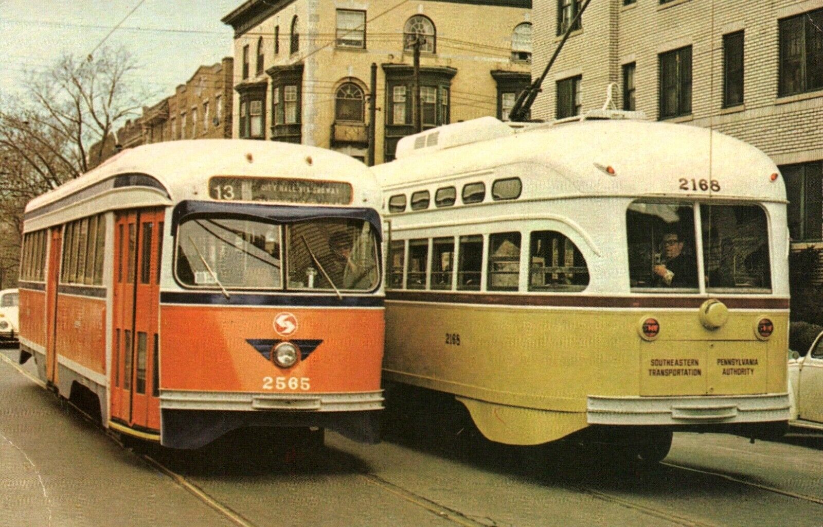 SEPTA Trolley Car Postcard Chester Avenue Philadelphia PA 1973 Unposted