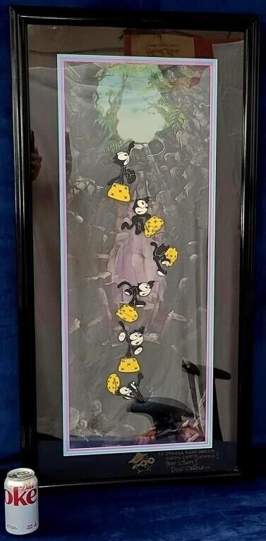 🟦  FELIX the Cat Pitfall hand painted hand signed limited edition 40x20 inches