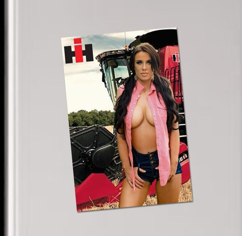 ih International Harvester Case 7150 Combine Sexy Farm Girl Fridge Magnet
