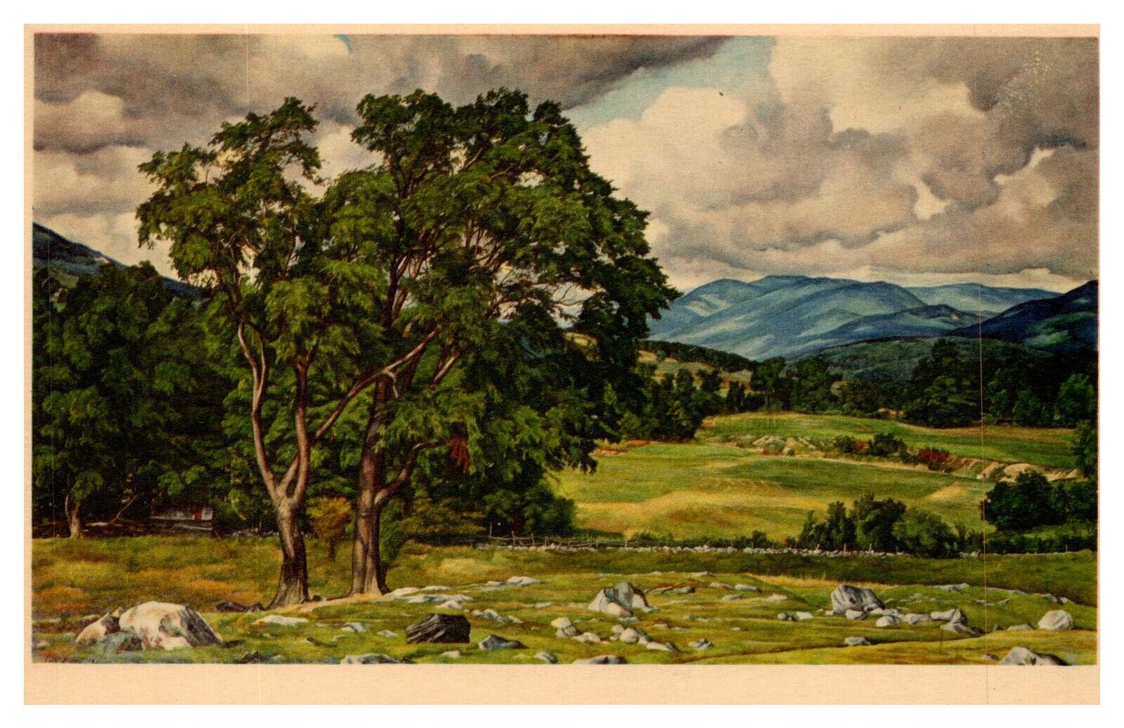 Pittsburgh PA Vermont Pastural Luigi Lucioni Carnegie Institute Linen Postcard