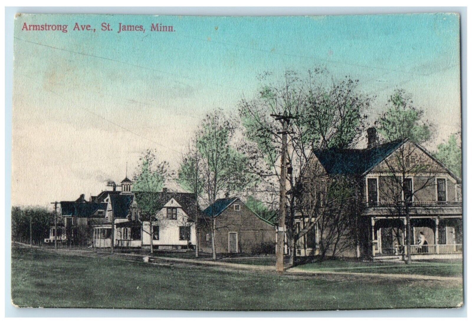 c1909 Armstrong Ave. Exterior Building St. James Minnesota MN Vintage Postcard