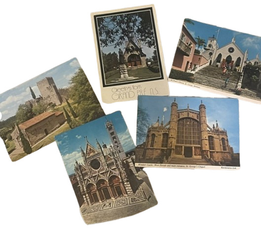 Lot of 5 Church Post Cards Vintage & Contemporary Unposted Foreign & Domestic